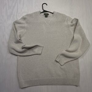 EDDIE BAUER mens size XL Tall long sleeve 100% cotton grayish white sweater